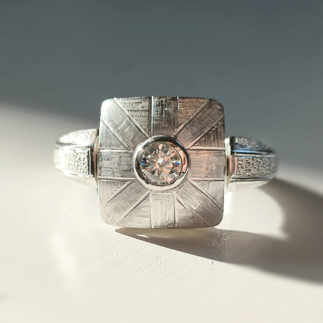 Doppio argento e moissanite