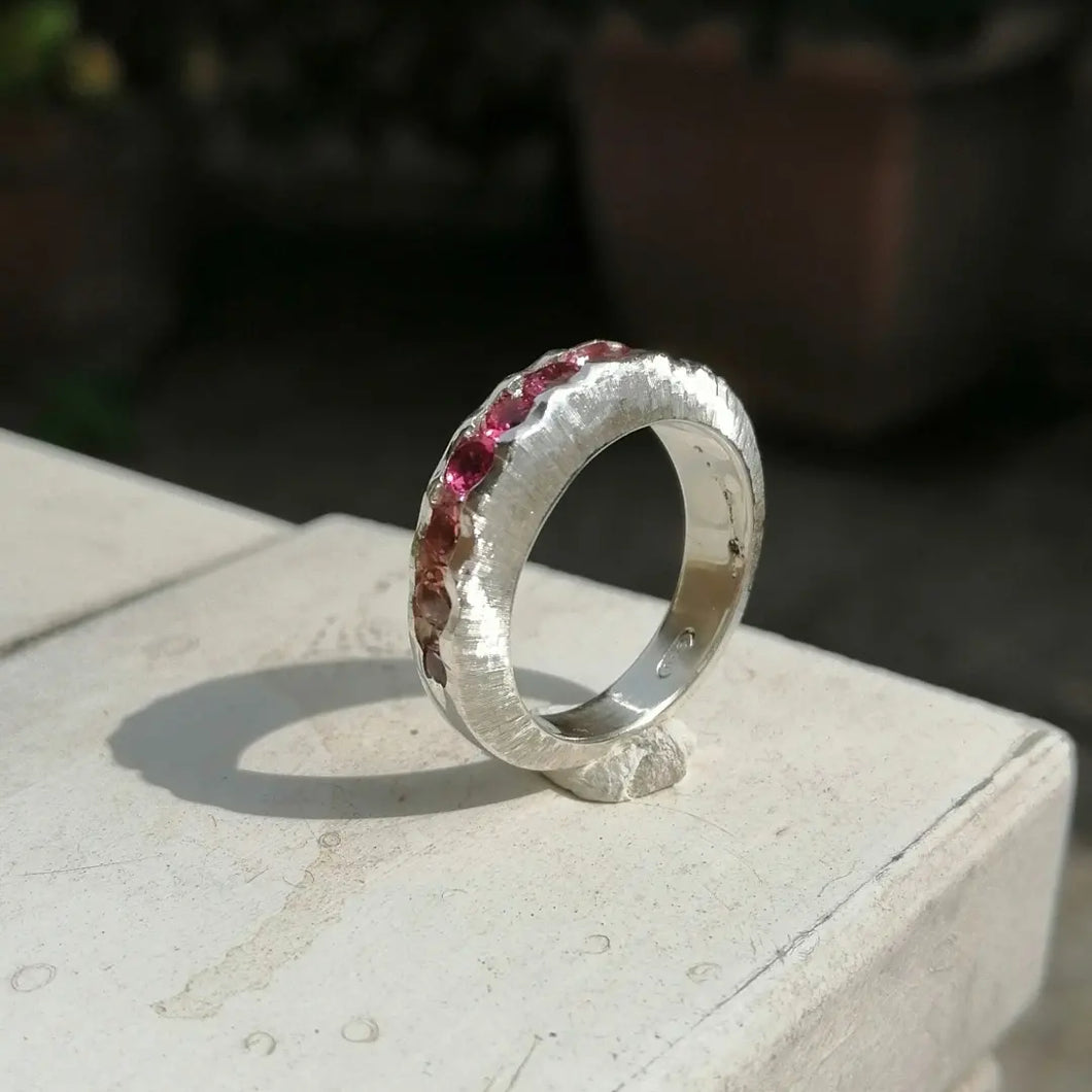 Anello in argento 925‰ e tormaline